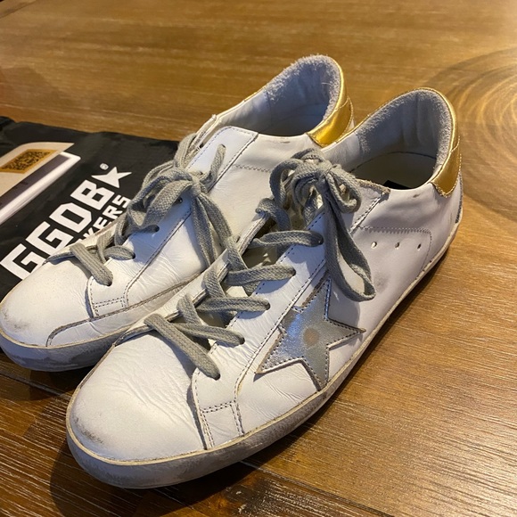 Golden Goose Shoes - Golden Goose Superstar Sneakers; size 40; White-Gold-Silver. Worn once!